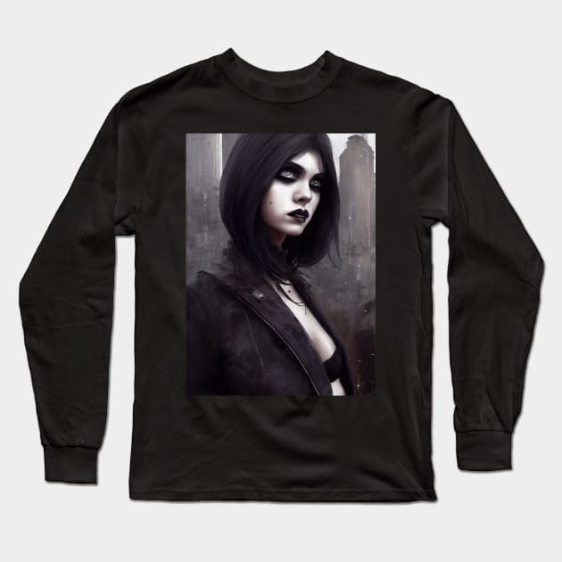 Goth Girl Long Sleeve T-Shirt by The Multiverse is Female